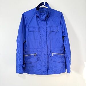 Talbots Women's Vibrant Blue Utility Jacket size 8 petite